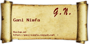 Gani Nimfa névjegykártya